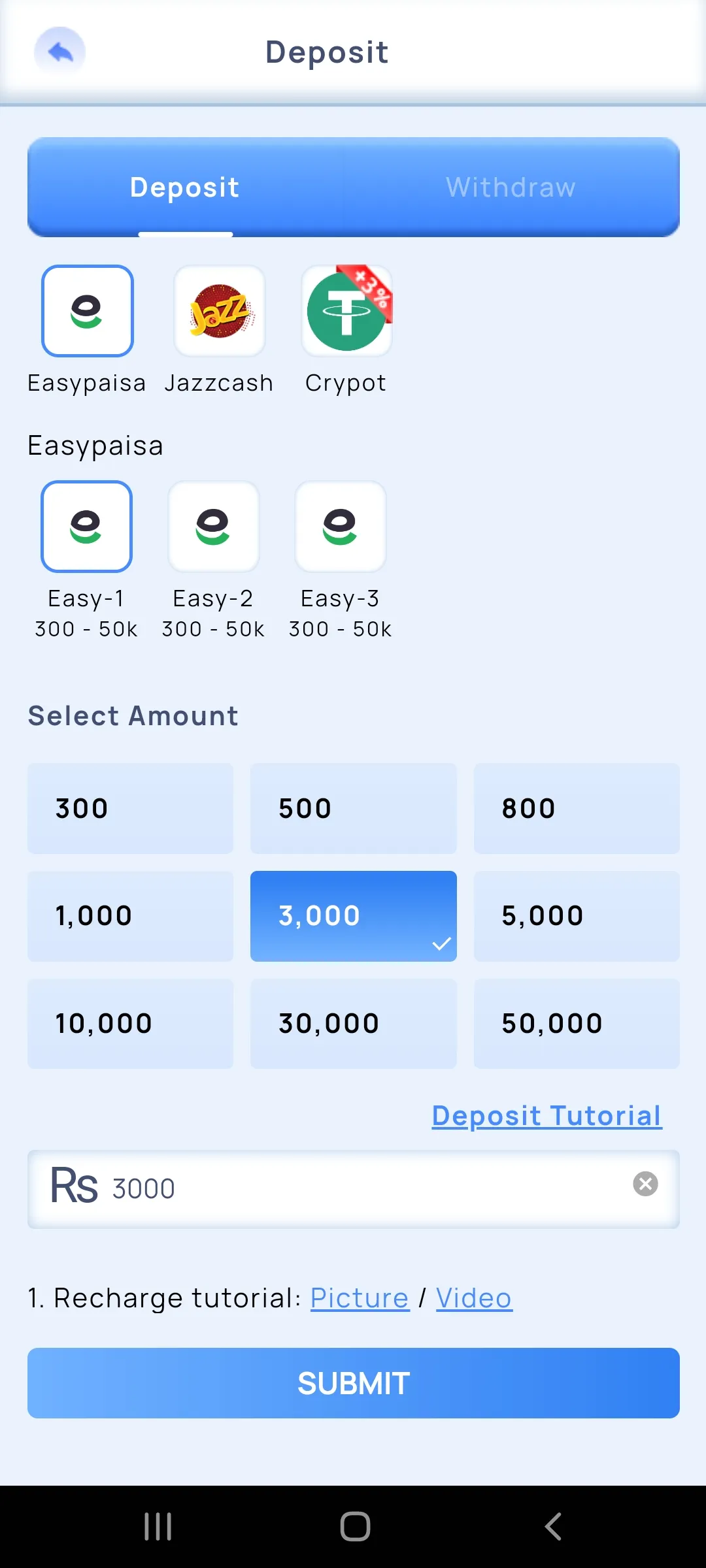 Select-Dposit-Account-&-Number Select-Dposit-Account-&-Number